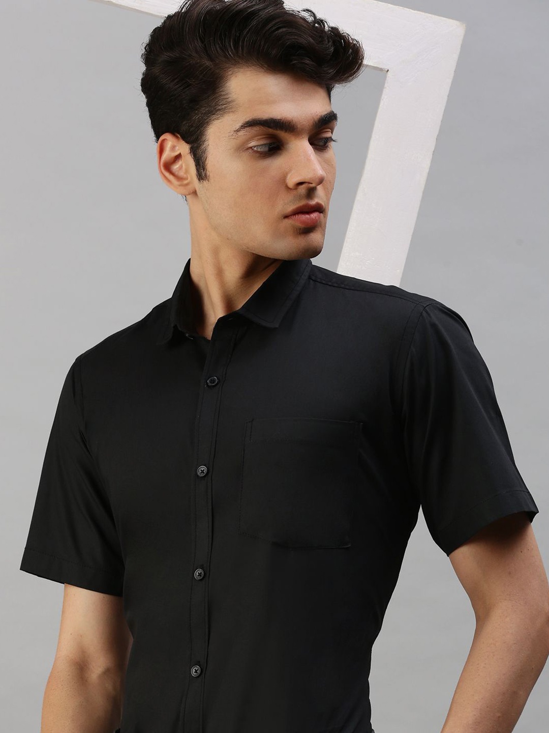 

Cross Court Men Opaque Formal Shirt, Black