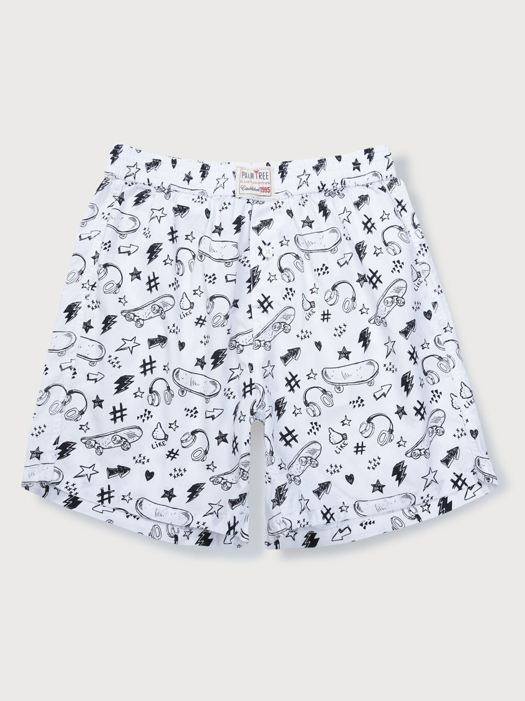 

Palm Tree Boys Conversational Printed Shorts, White