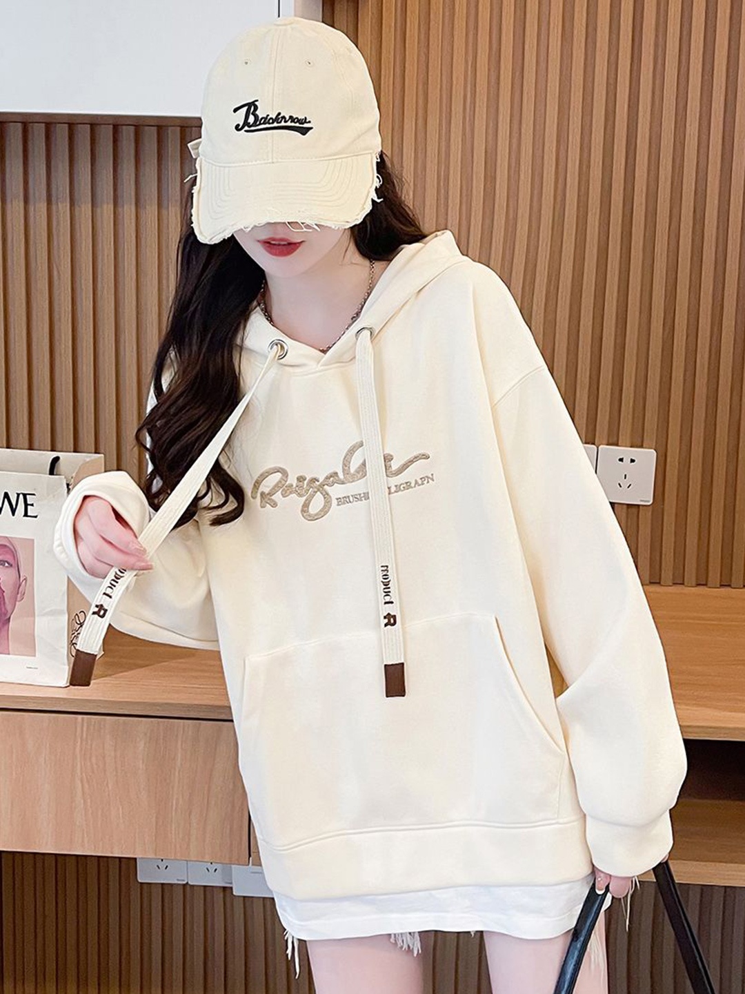 

JC Mode Women Striped Sweatshirt, Beige
