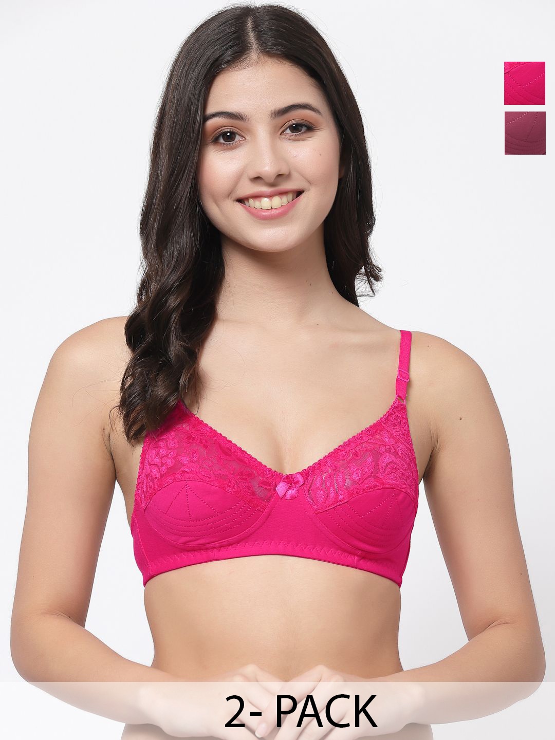 

Docare Bralette Bra Full Coverage, Pink