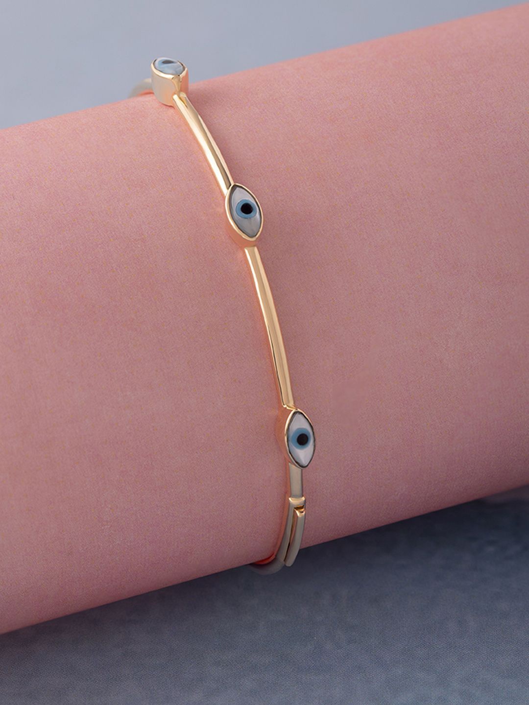 

Mia by Tanishq Women 14KT Gold Evil Eye Bangle, Yellow