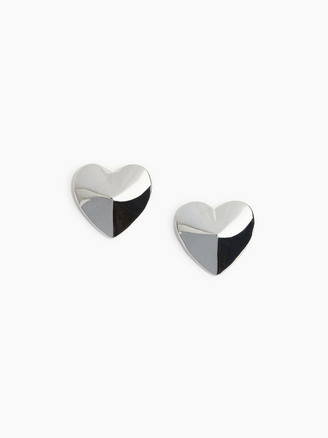 

H&M Heart-Shaped Stud Earrings, Silver