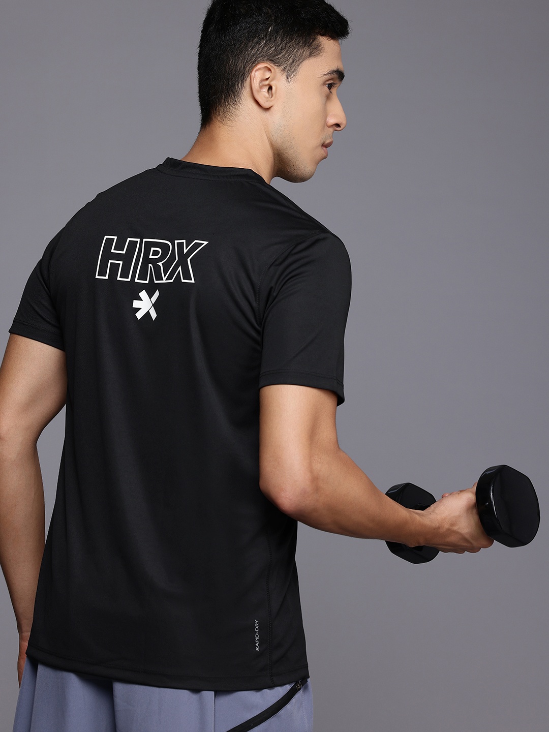 

HRX by Hrithik Roshan Brand Logo Print Training T-shirt, Black