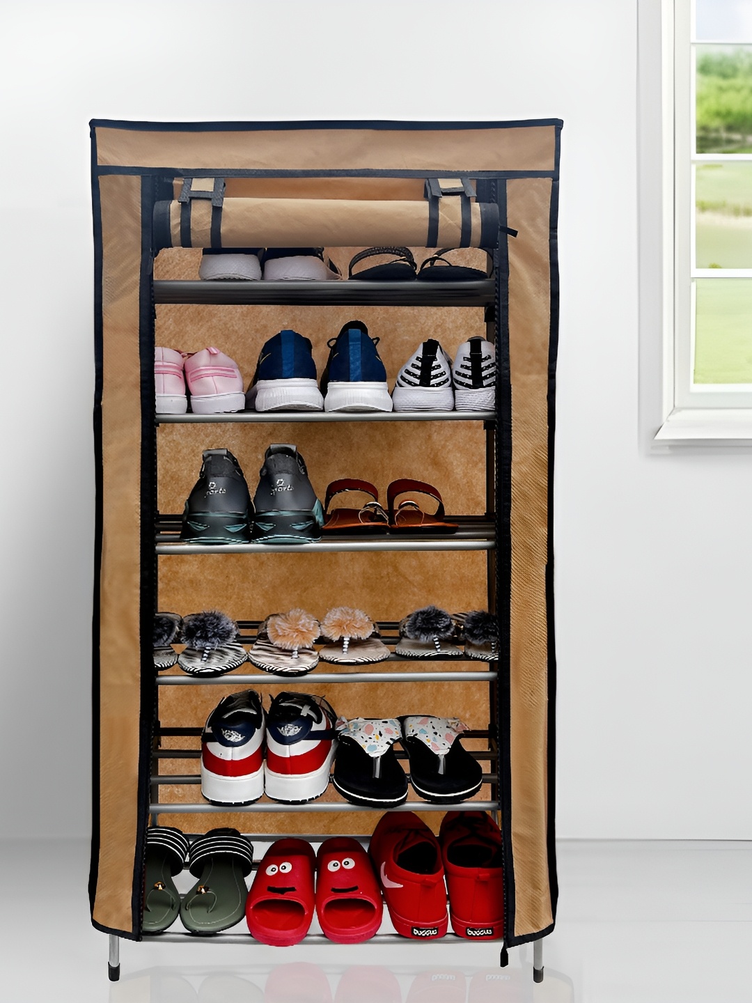

Urban Choice Beige & Black 6 Tier Rectangular Shoes Rack