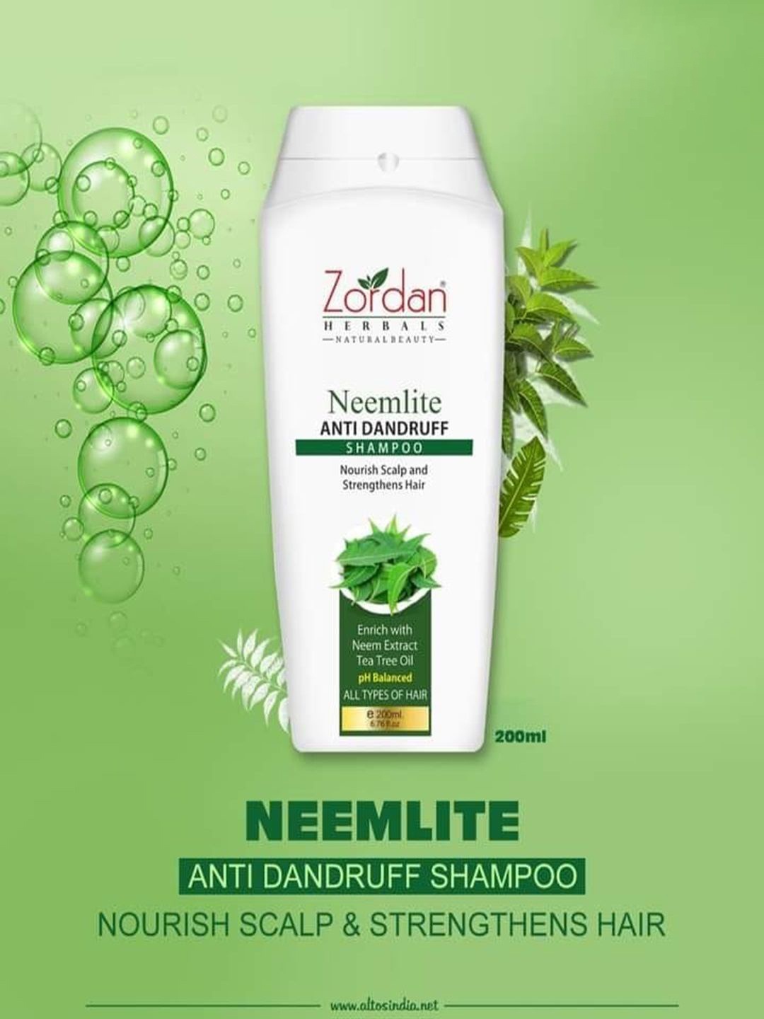 

ZORDAN Set Of 2 Neemlite Anti Dandruff Shampoo- 200 ml Each, White