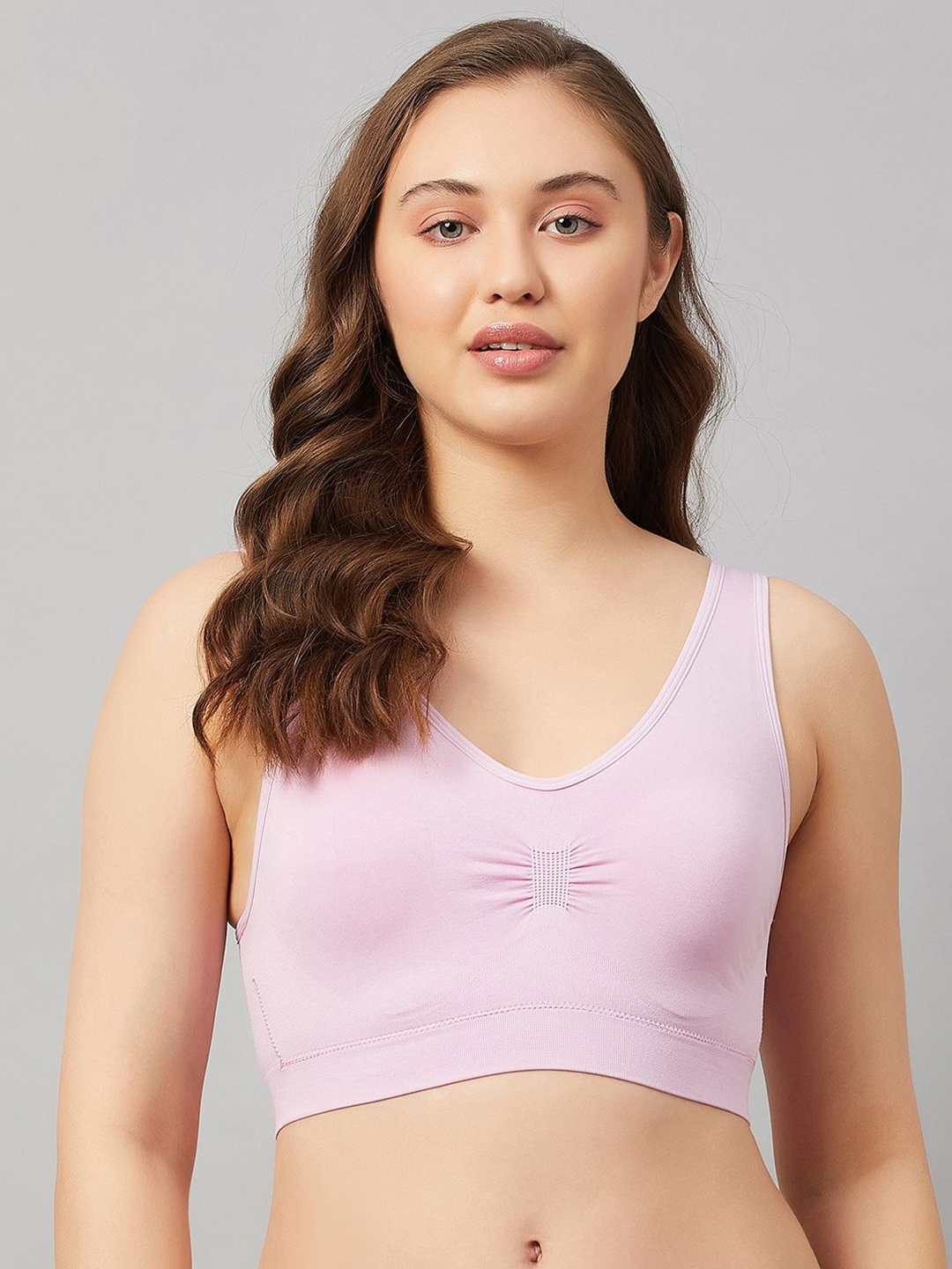 

DressBerry Seamless Bra Medium Coverage Lightly Padded, Pink