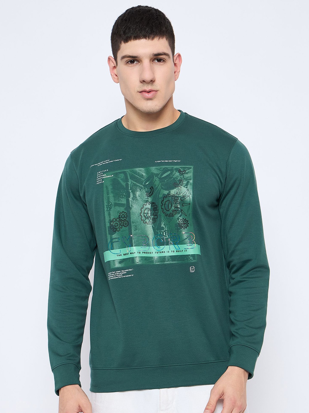 

Parcel Yard Men Printed Sweatshirt, Green