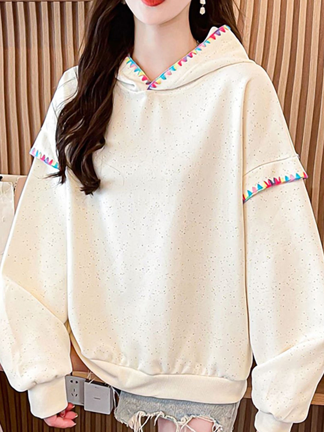 

JC Mode Women Striped Sweatshirt, Beige
