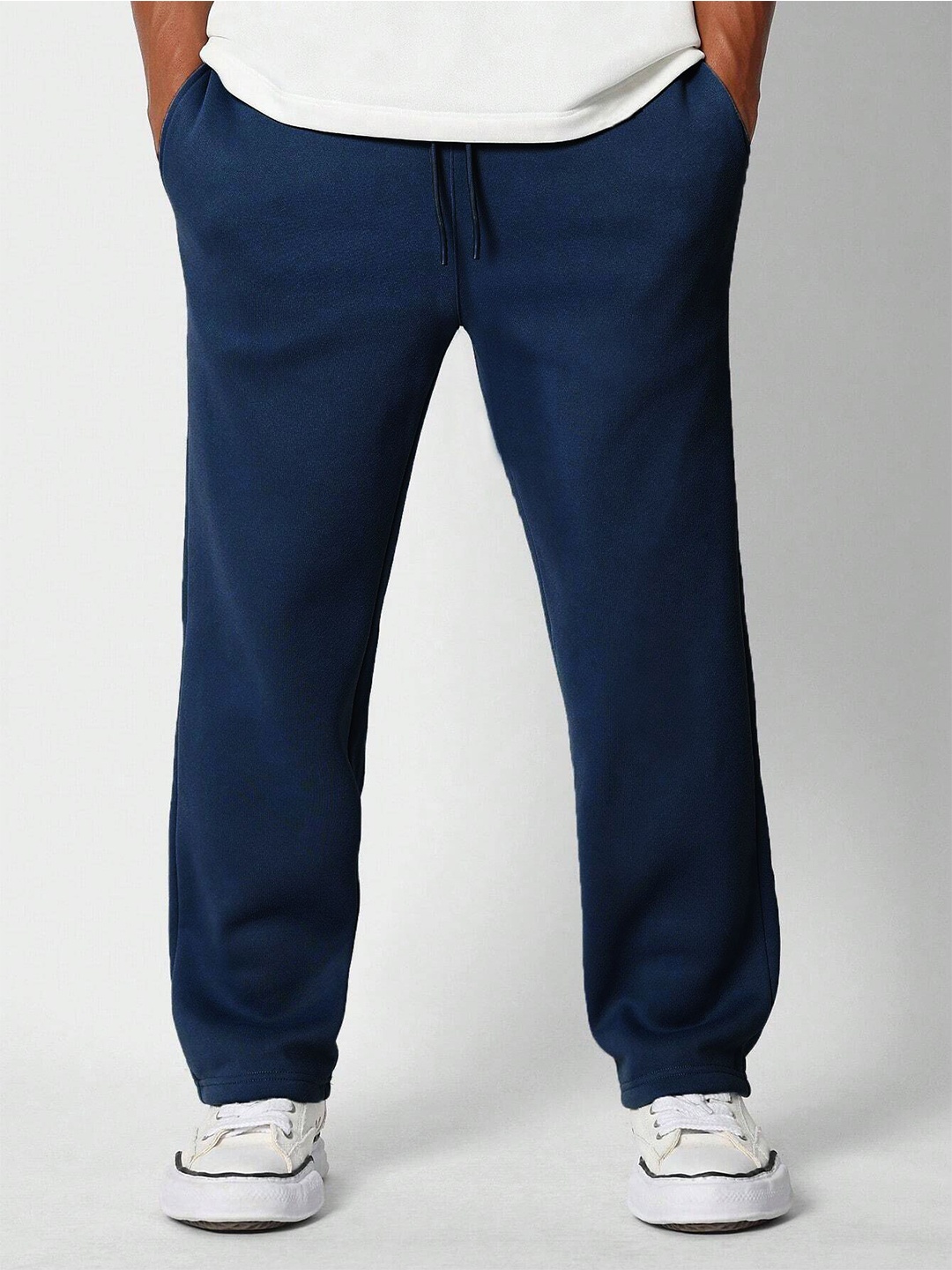 

NOBERO Men Straight Fit Track Pants, Navy blue