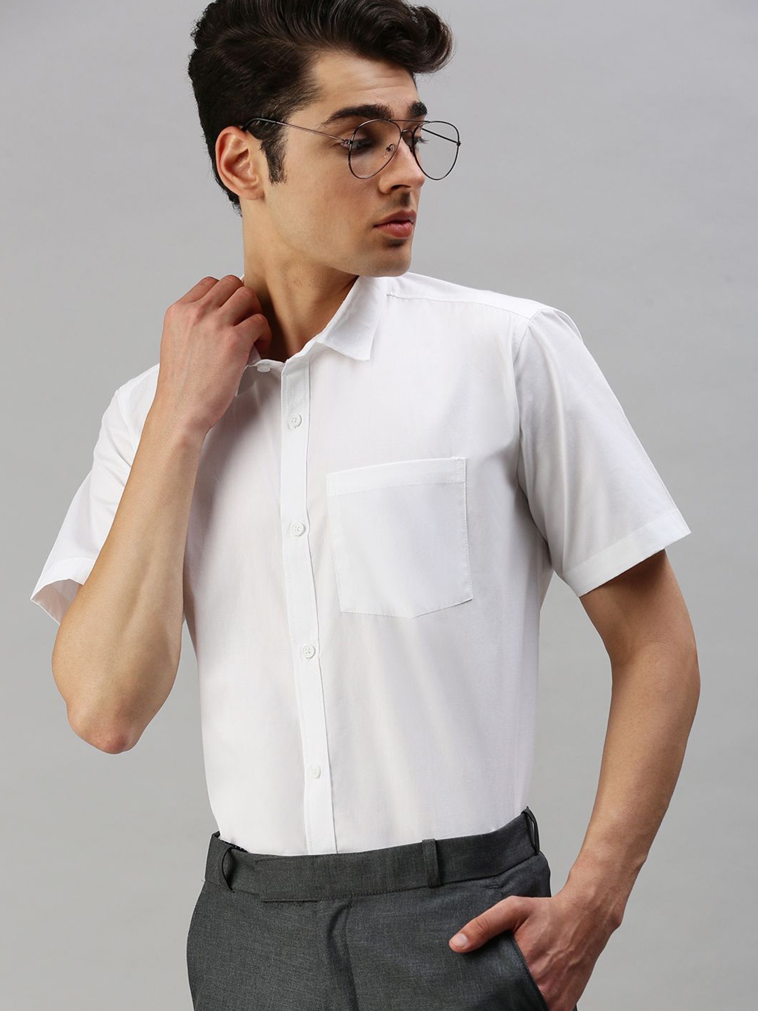 

Cross Court Men Opaque Formal Shirt, White