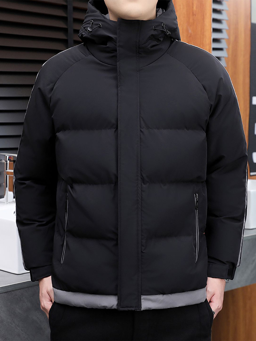 

StyleCast x Revolte Open Front Hooded Jacket, Black