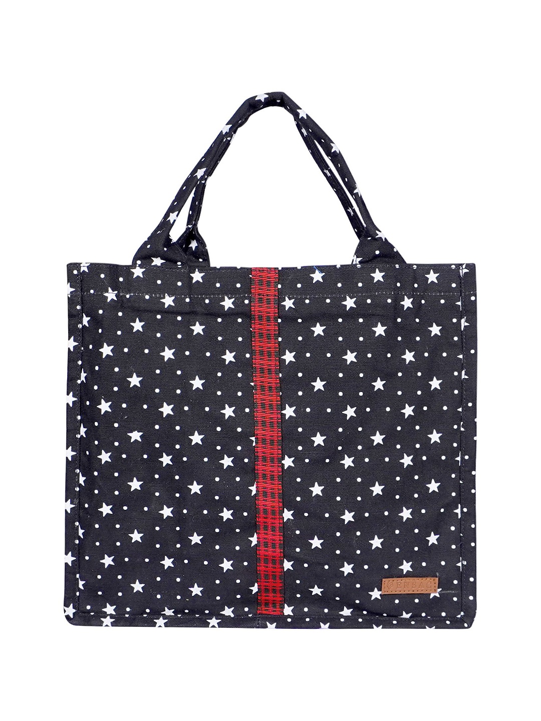

ENSAC Printed Structured Tote Bag, Black