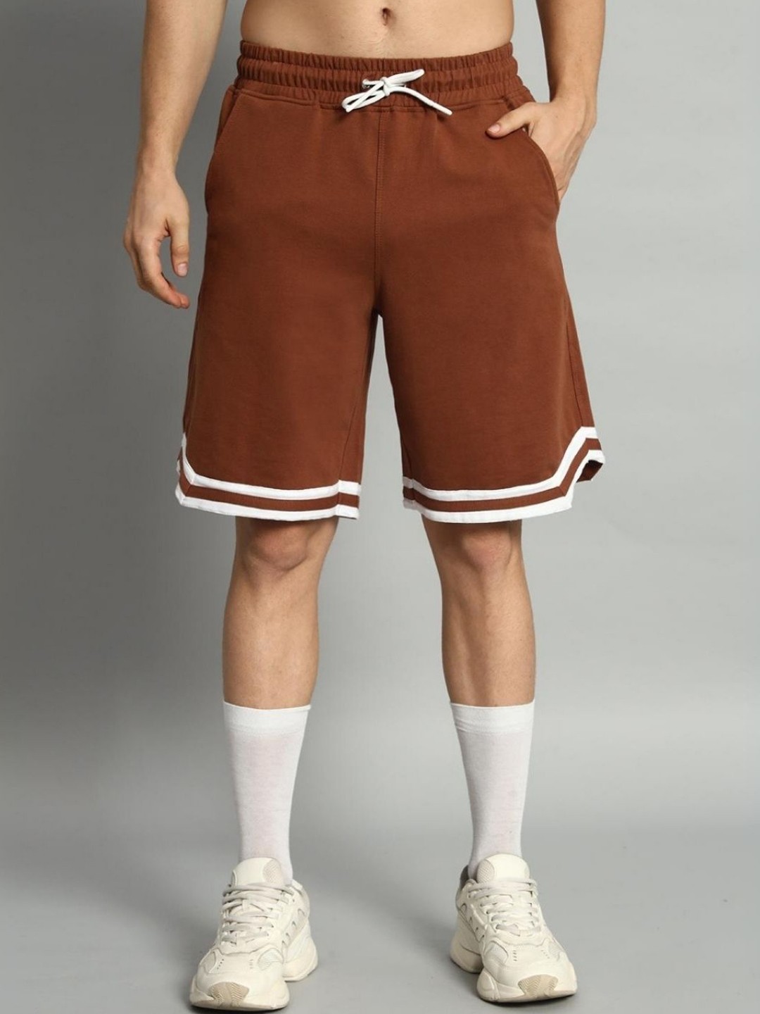 

WEARDUDS Pure Cotton T-Shirt With Shorts, Brown