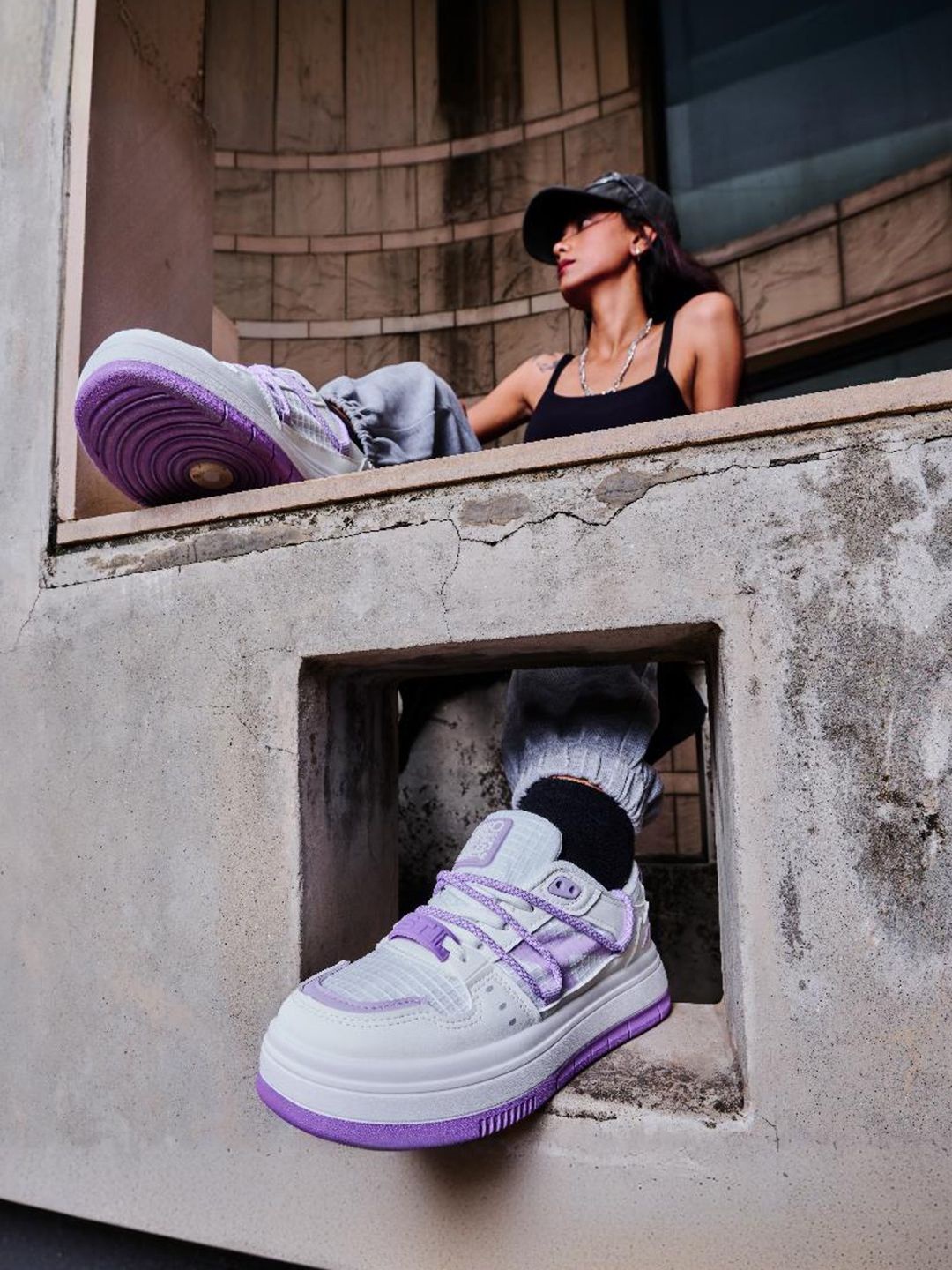 

Solethreads Women Colourblocked PU Sneakers, Purple
