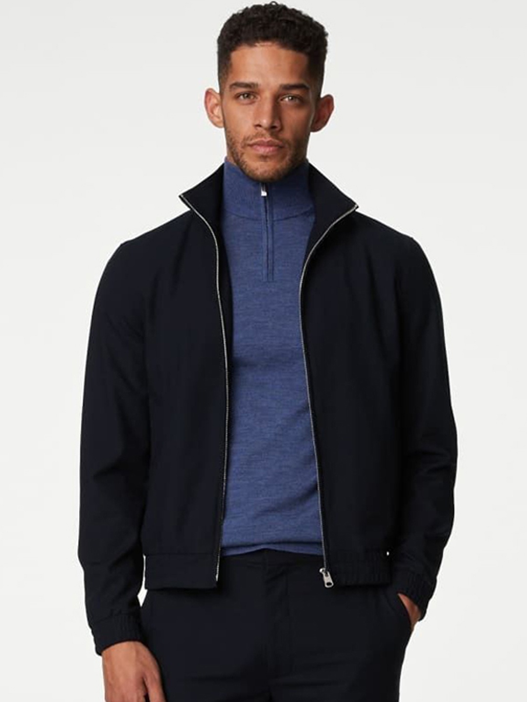 

Marks & Spencer Men Lightweight Sporty Jacket, Navy blue