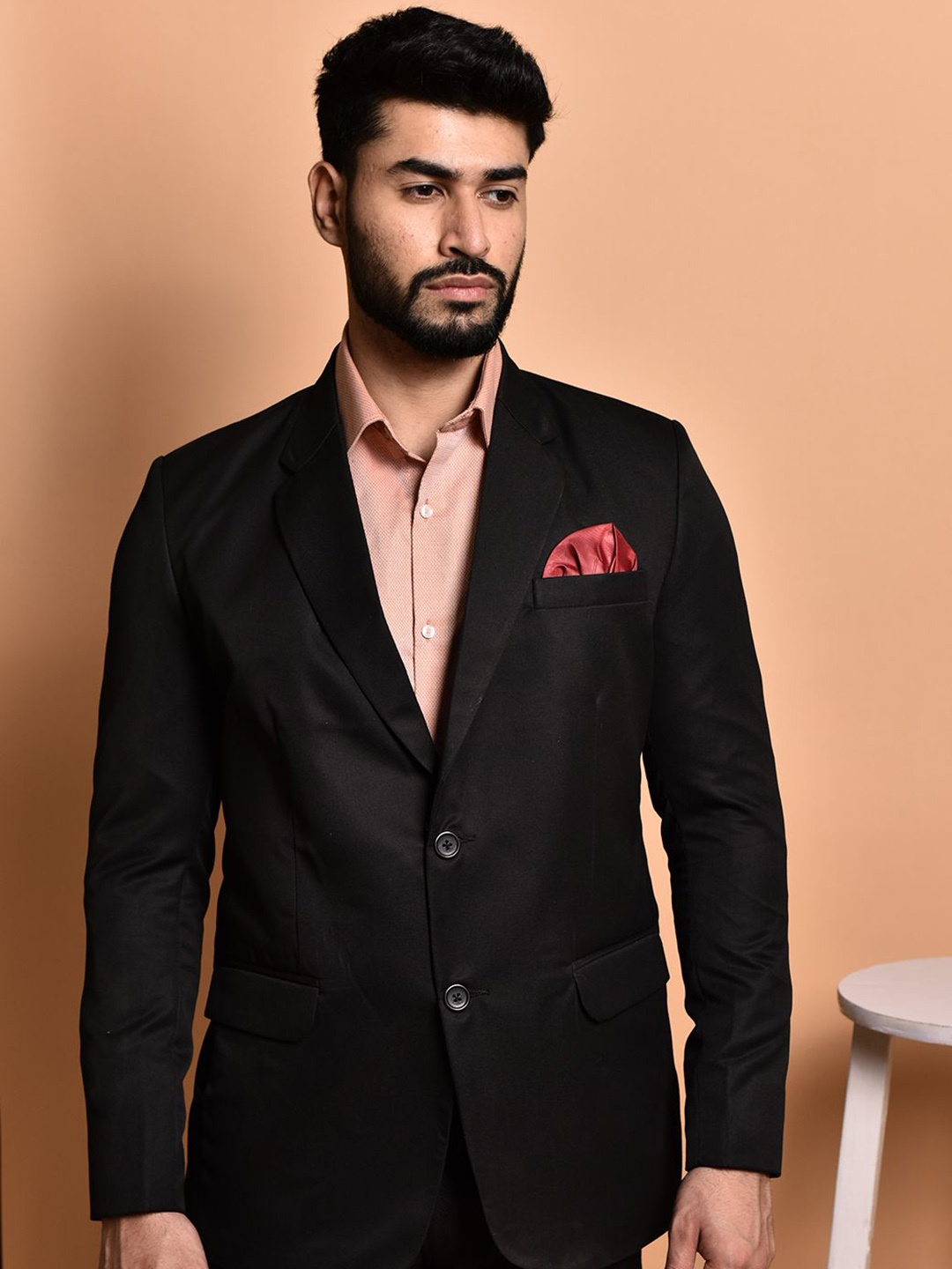 

PRINTCULTR Single-Breasted Formal Blazers, Black