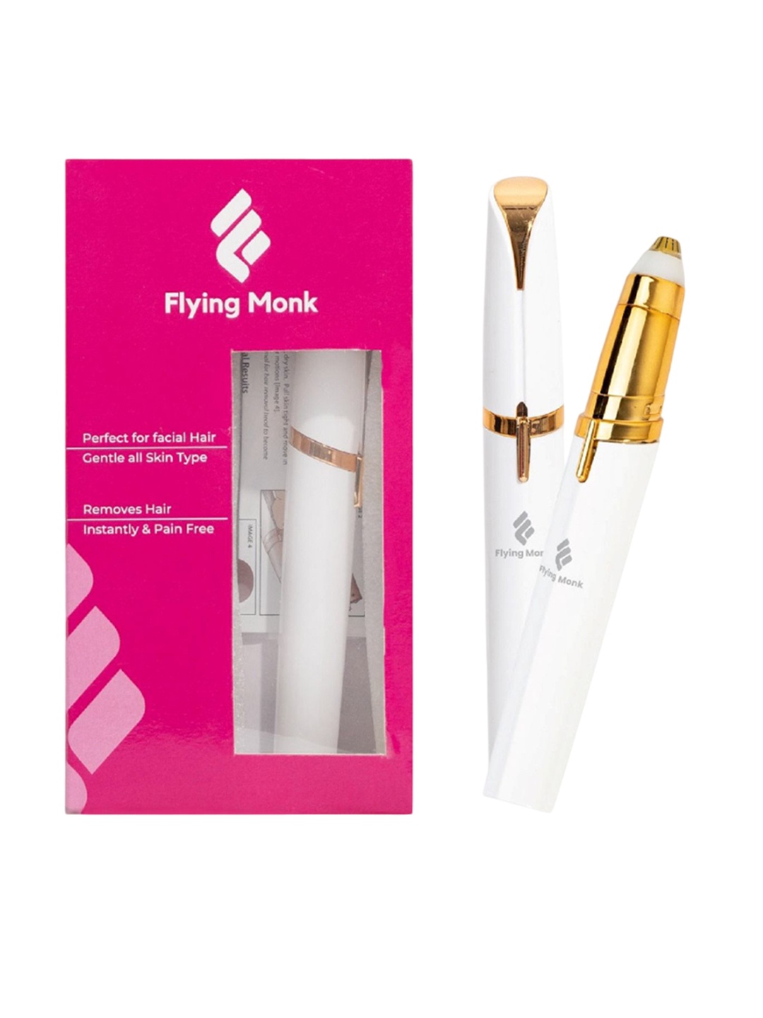 

Flying Monk Lipstick Shape Electronic Eyebrow Hair Removal Shaver, White