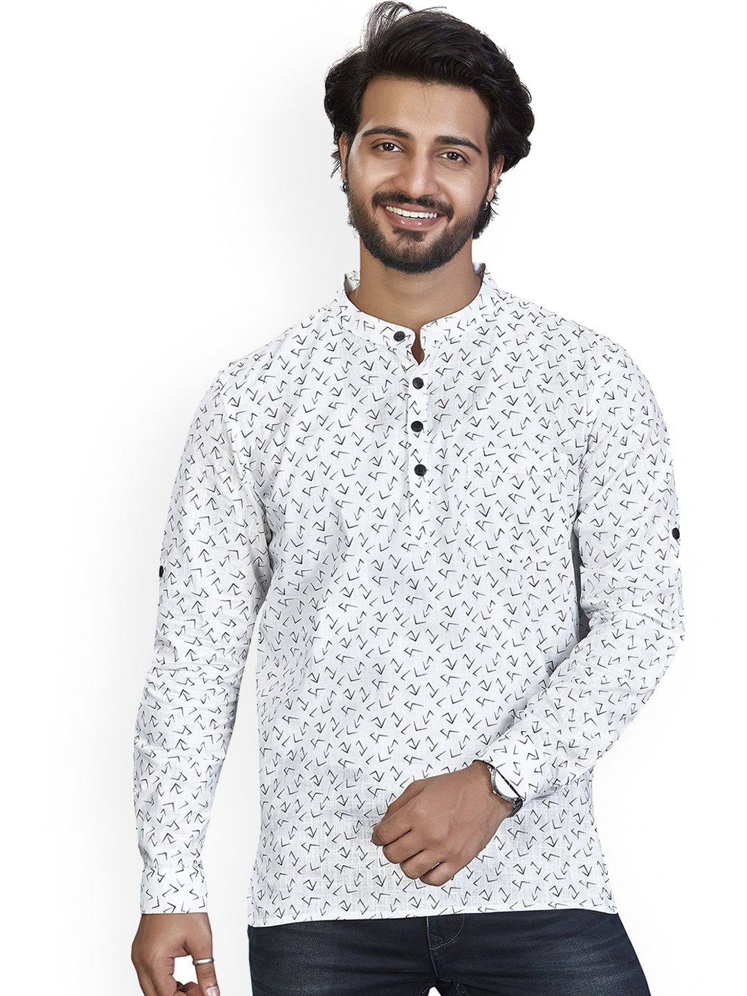 

Authentics Men Ethnic Motifs Printed Kurta, White