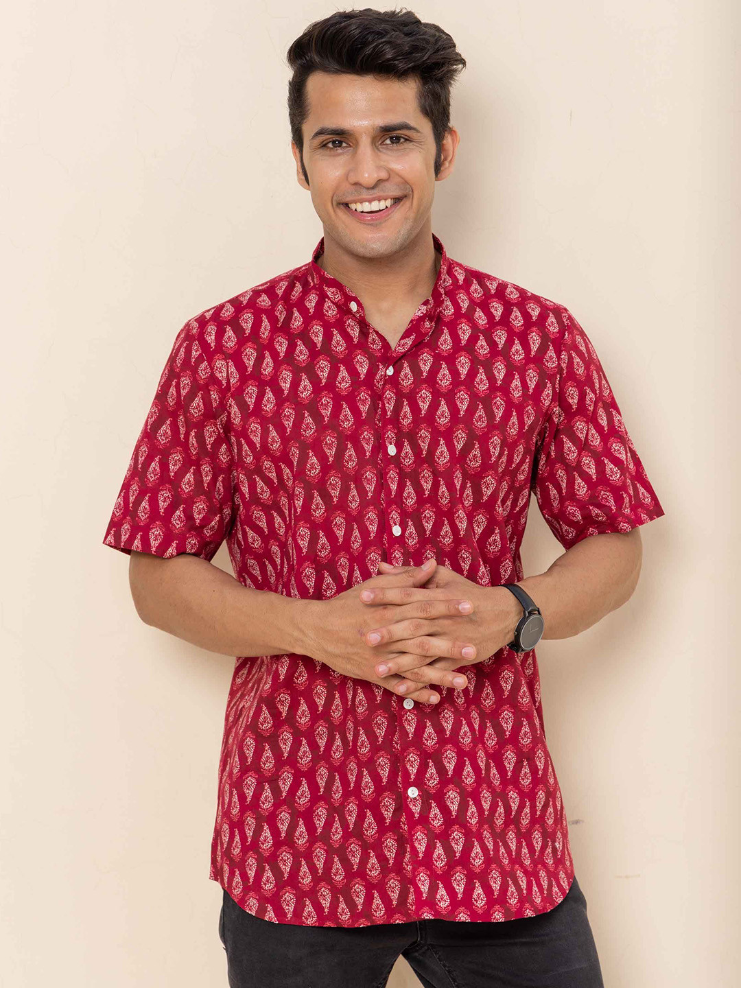 

Ethnic India Ethnic Motifs Printed Shirts, Pink