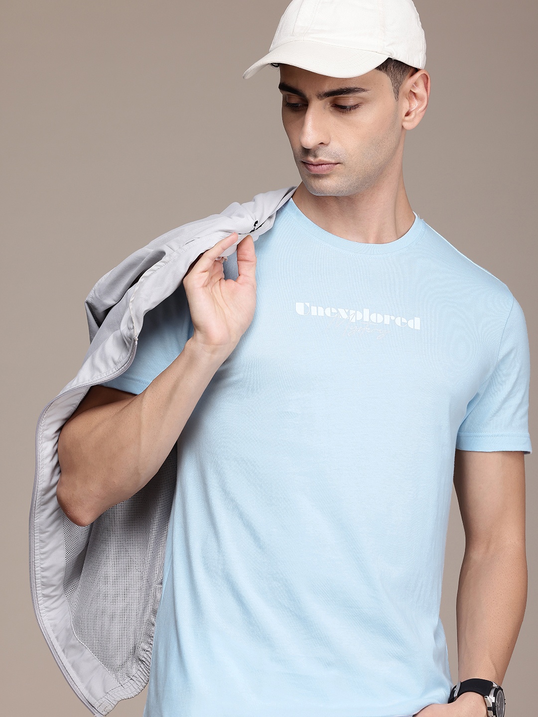 

FCUK Typography Printed Pure Cotton T-shirt, Blue