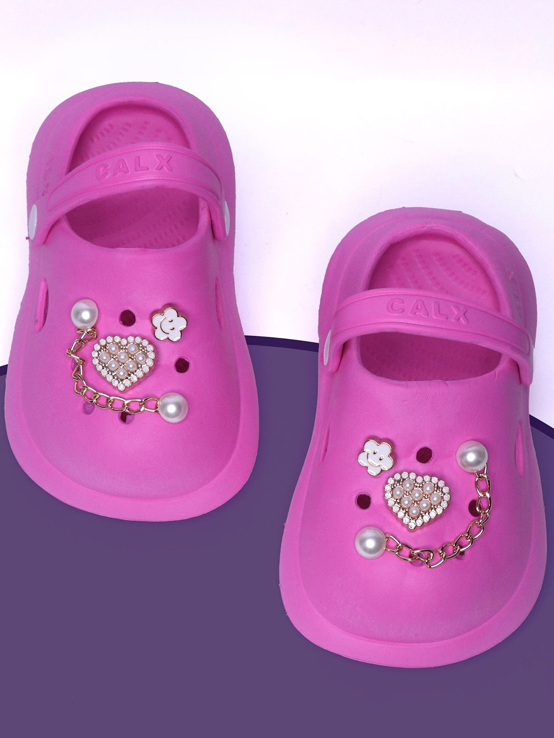 

FEETWELL SHOES Girls Croslite Clogs, Pink