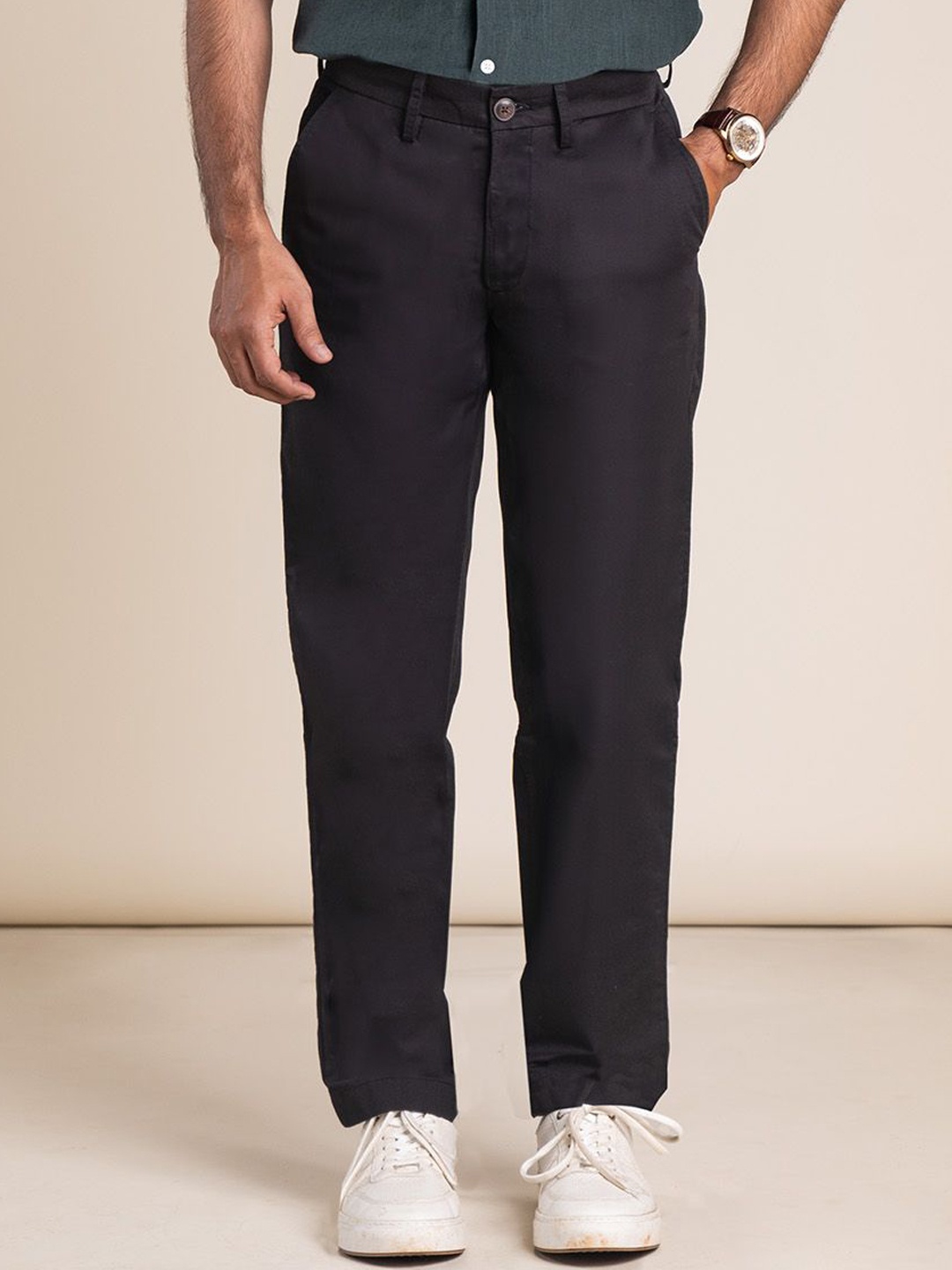 

Monks of Method Men Comfort Pure Cotton Chinos, Black