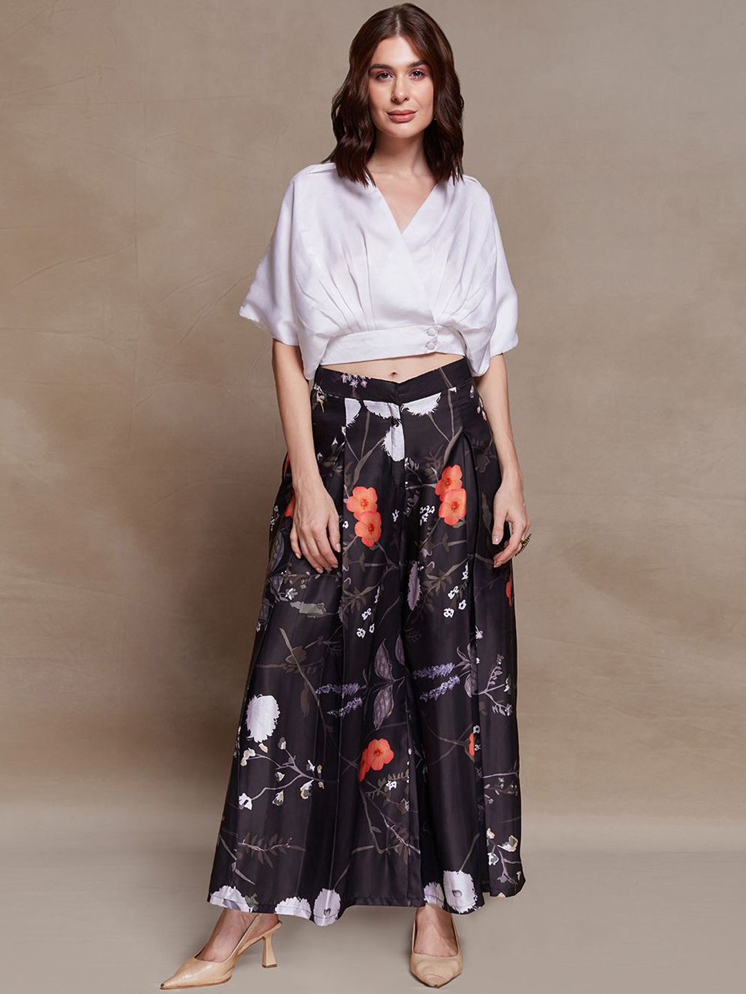 

Fusionic Wrap Top With Palazzo, Black