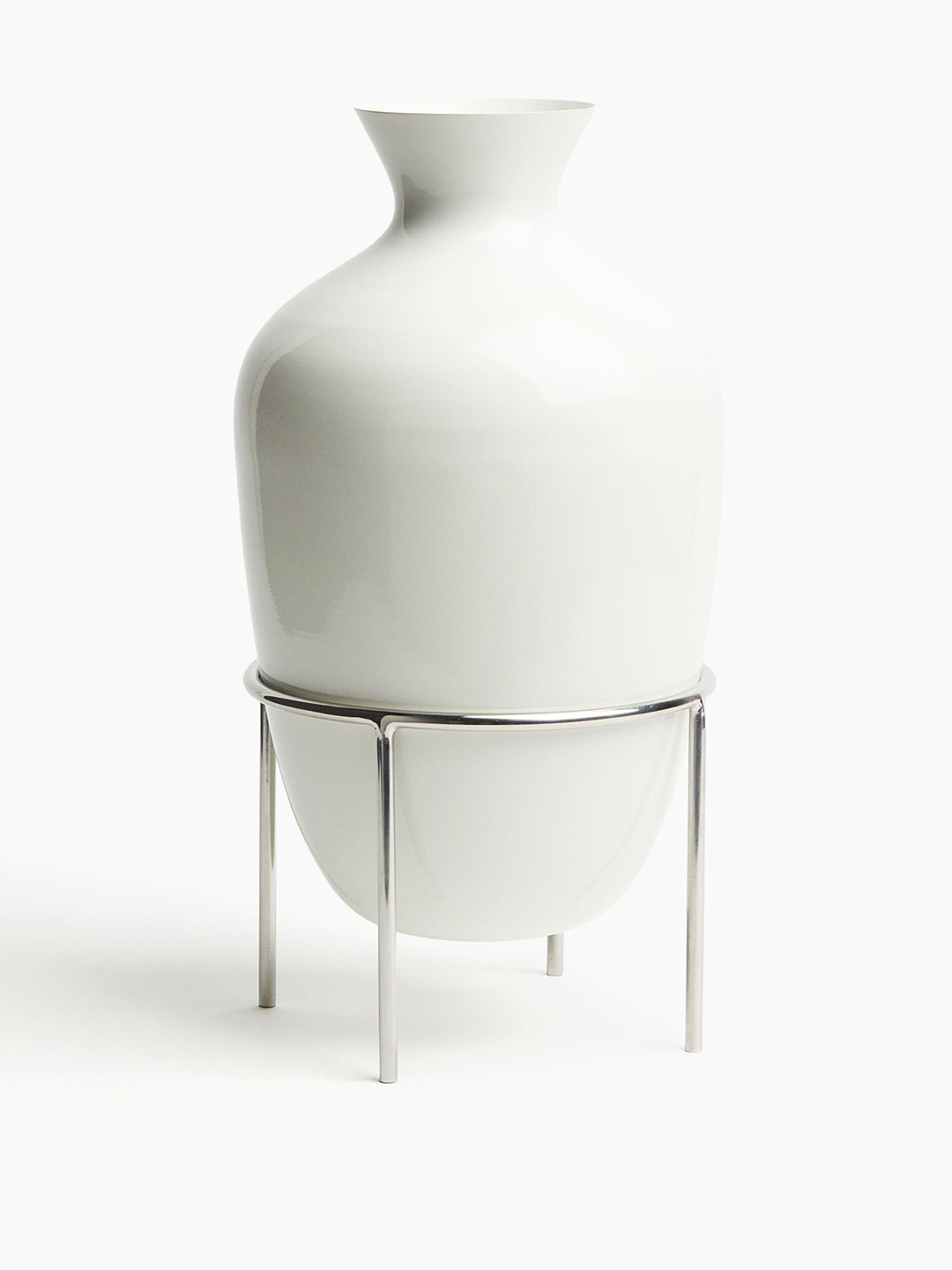 

H&M Tall Metal Vase, White
