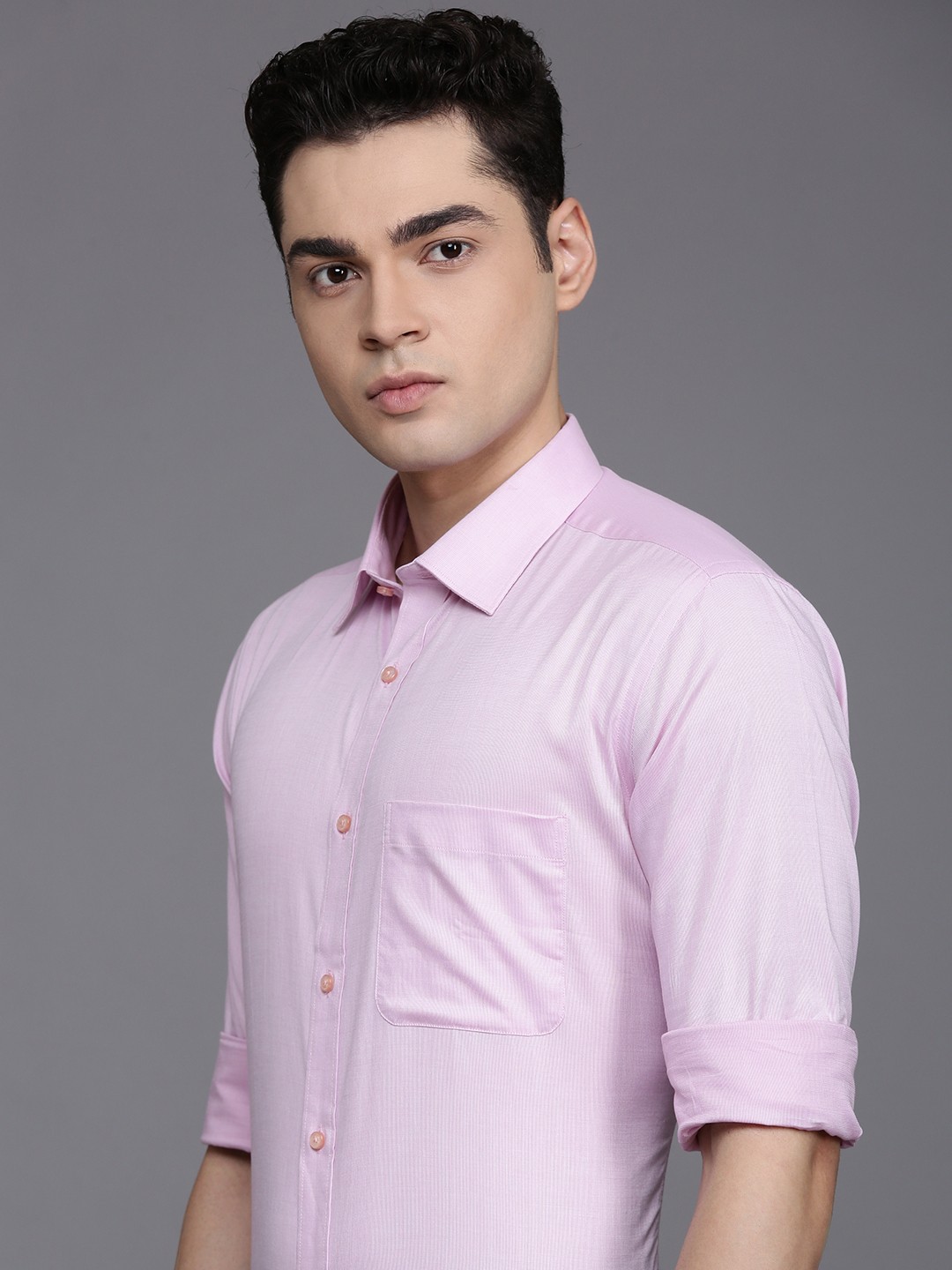 

Raymond Slim Fit Opaque Pure Cotton Formal Shirt, Pink