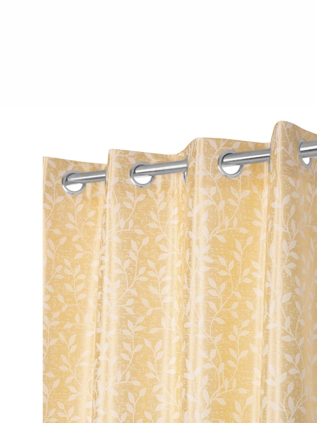 

REYANSH DECOR Cream & Grey 2 Pieces Floral Printed Room Darkening Door Curtains