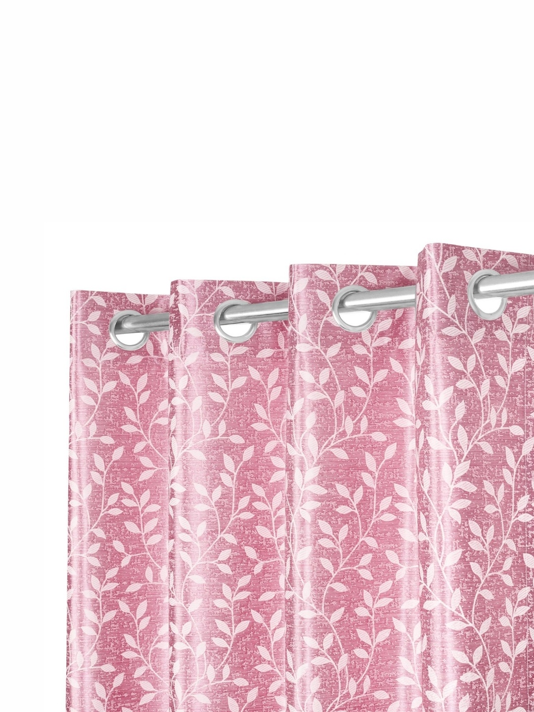 

REYANSH DECOR Pink Set of 2 Floral Room Darkening Long Door Curtain