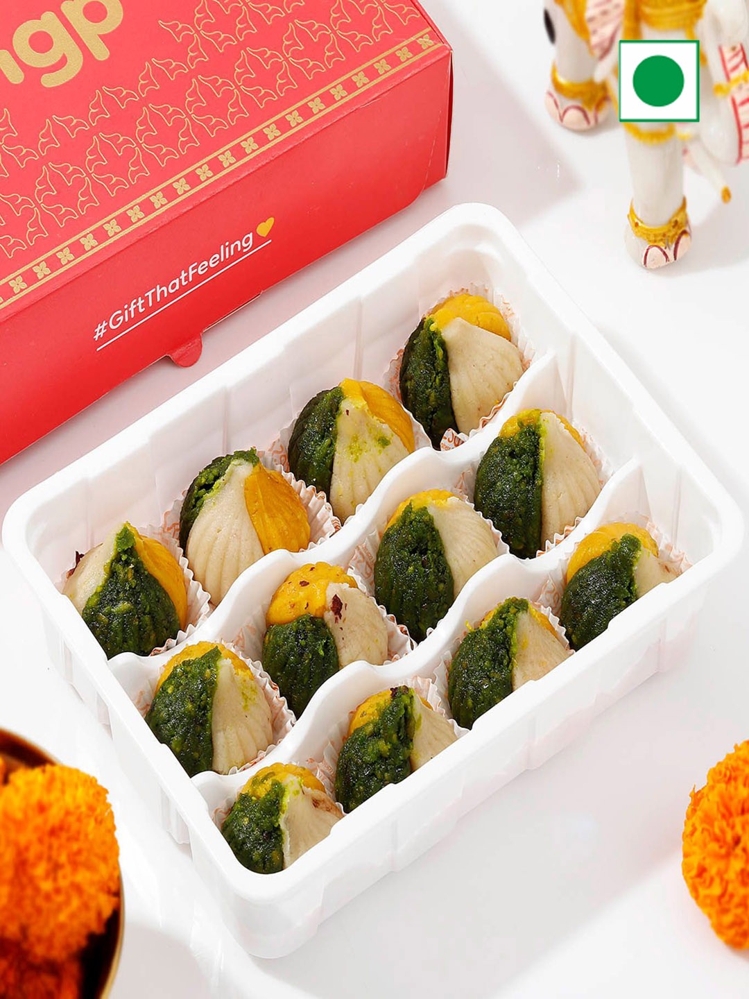 

IGP 12 Pcs Tiranga Modak, Multi