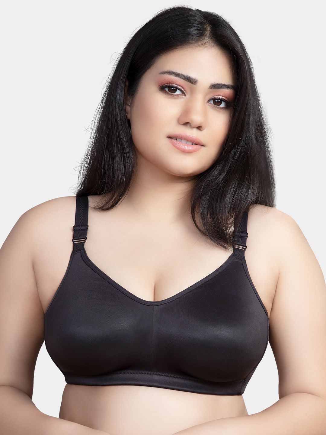 

Trylo Riza Superfit Cotton Fabric Non-Padded Non-Wired Seamless T-Shirt Bra, Black