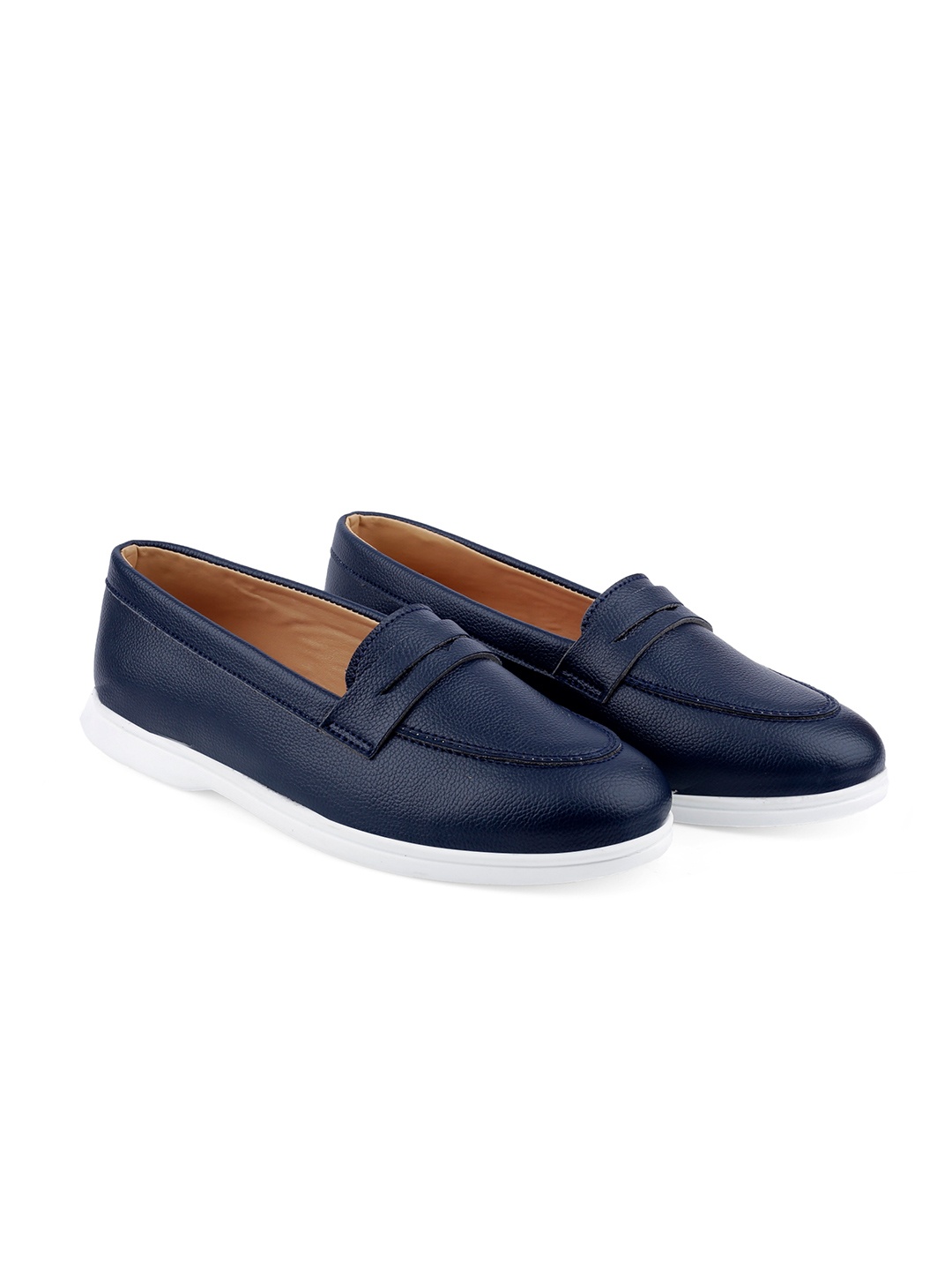 

Bxxy Women PU Loafers, Navy blue