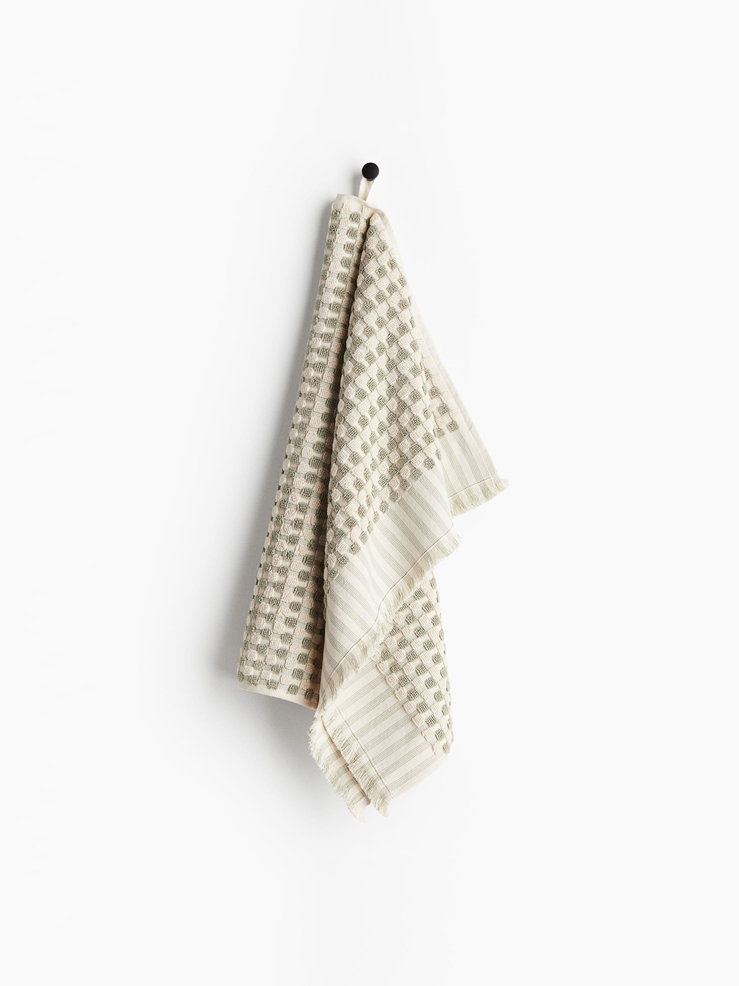 

H&M Green Patterned Cotton Terry Hand Towel