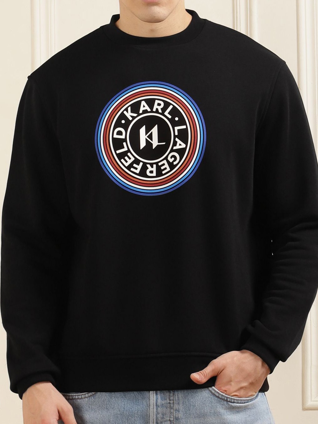 

Karl Lagerfeld Men Printed Sweatshirt, Black
