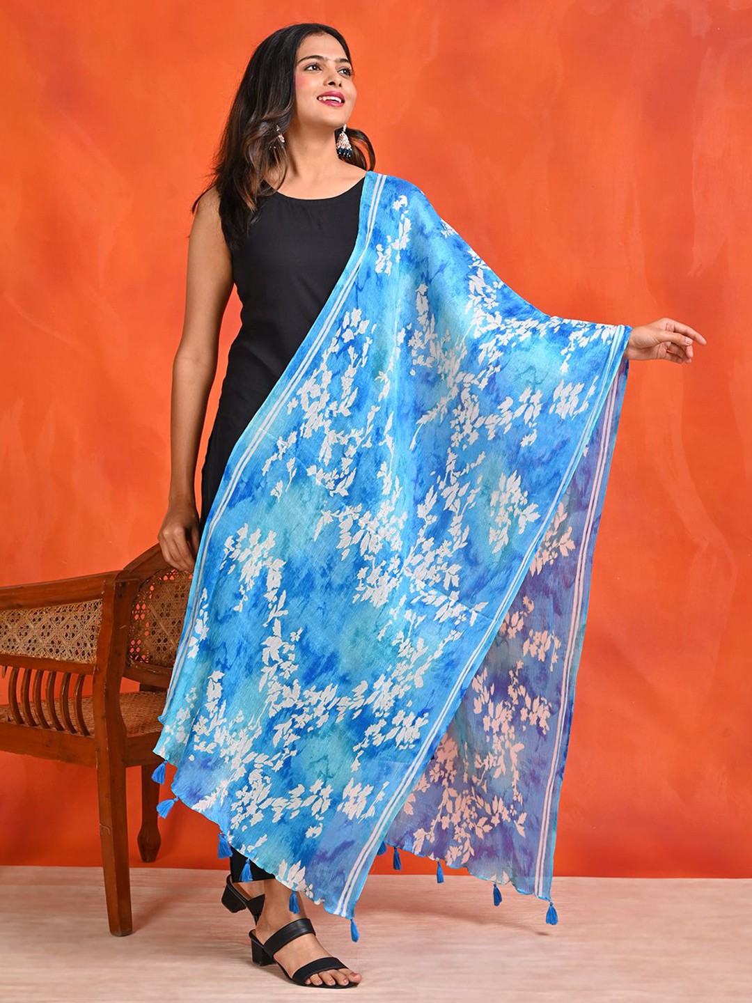

HELLA FASHIONS Printed Dupatta, Blue