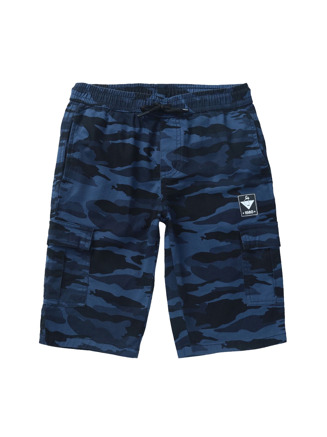 

Gini and Jony Boys Camouflage Printed Regular Fit Shorts, Blue