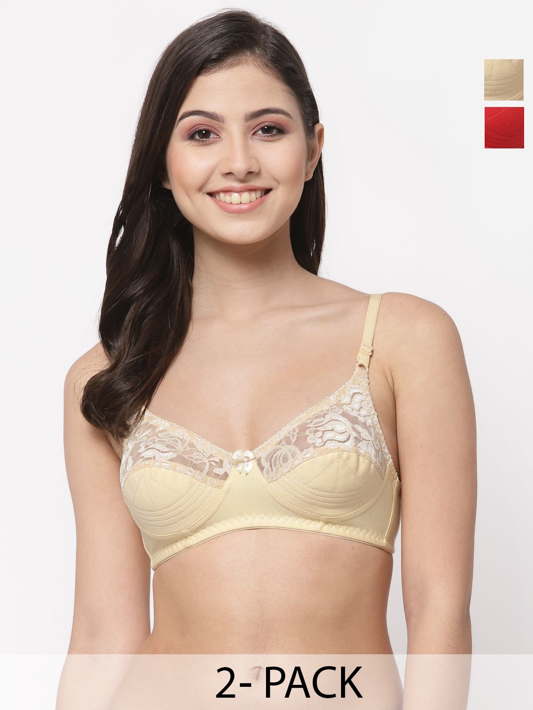 

Docare Bralette Bra Full Coverage, Red