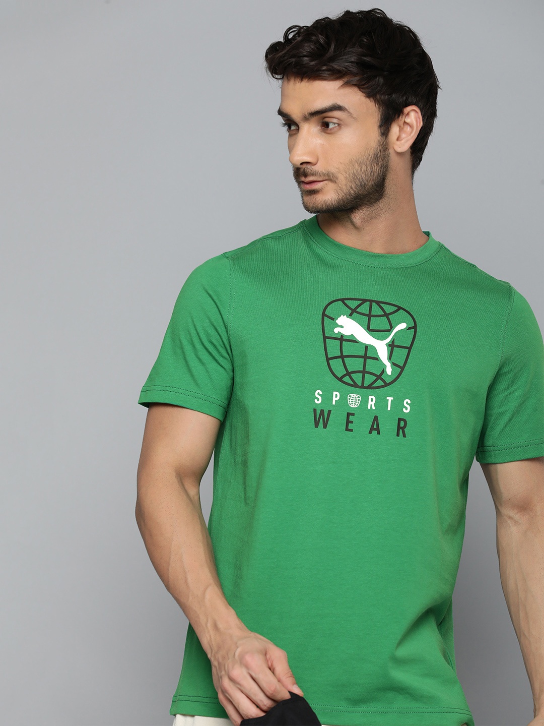 

Puma BETTER SPORTSWEAR Printed Pure Cotton T-shirt, Green