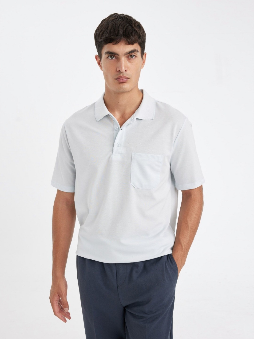 

DeFacto Men Polo Collar Cotton T-shirt, White