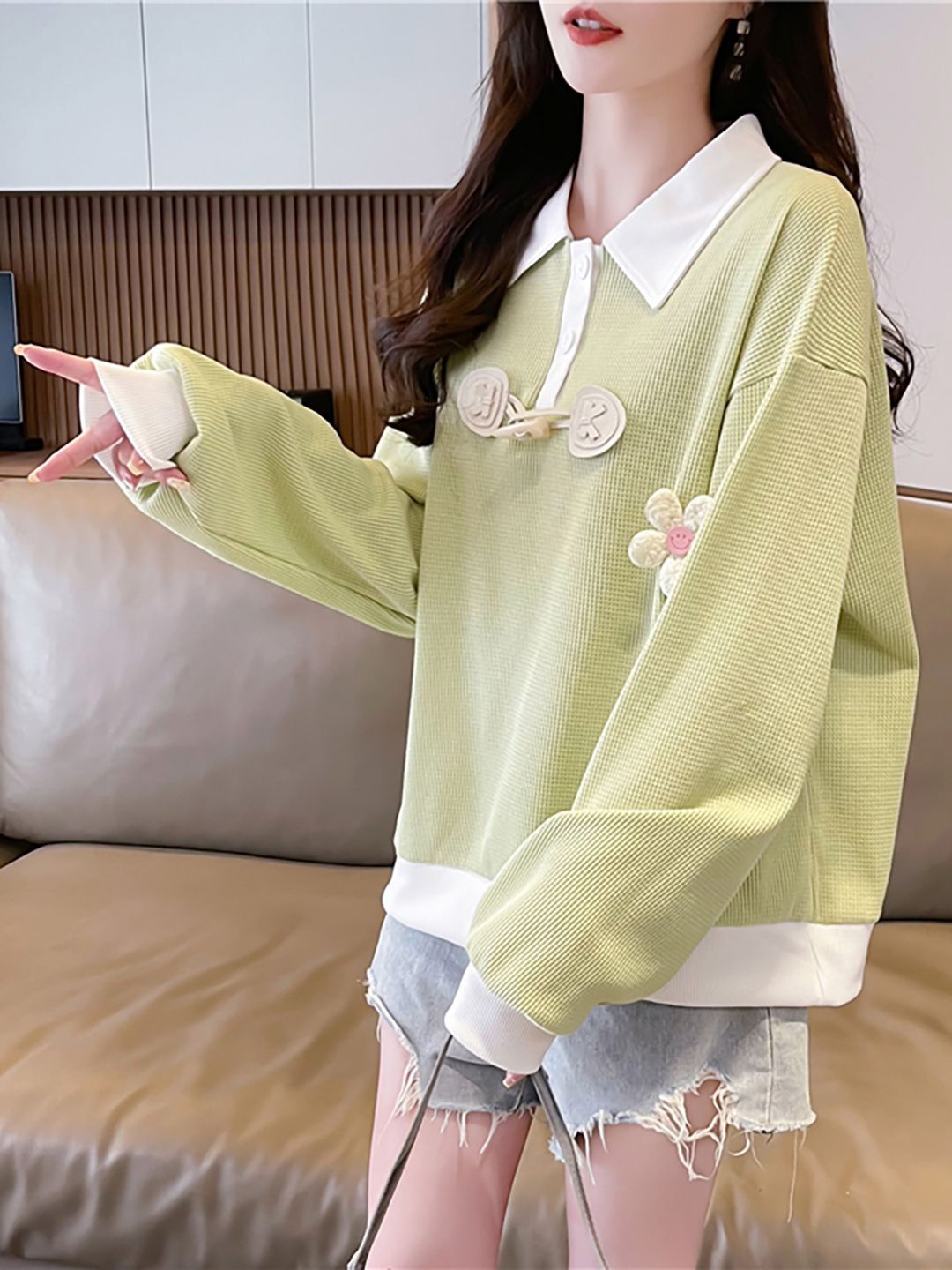 

JC Mode Women Printed Sweatshirt, Green