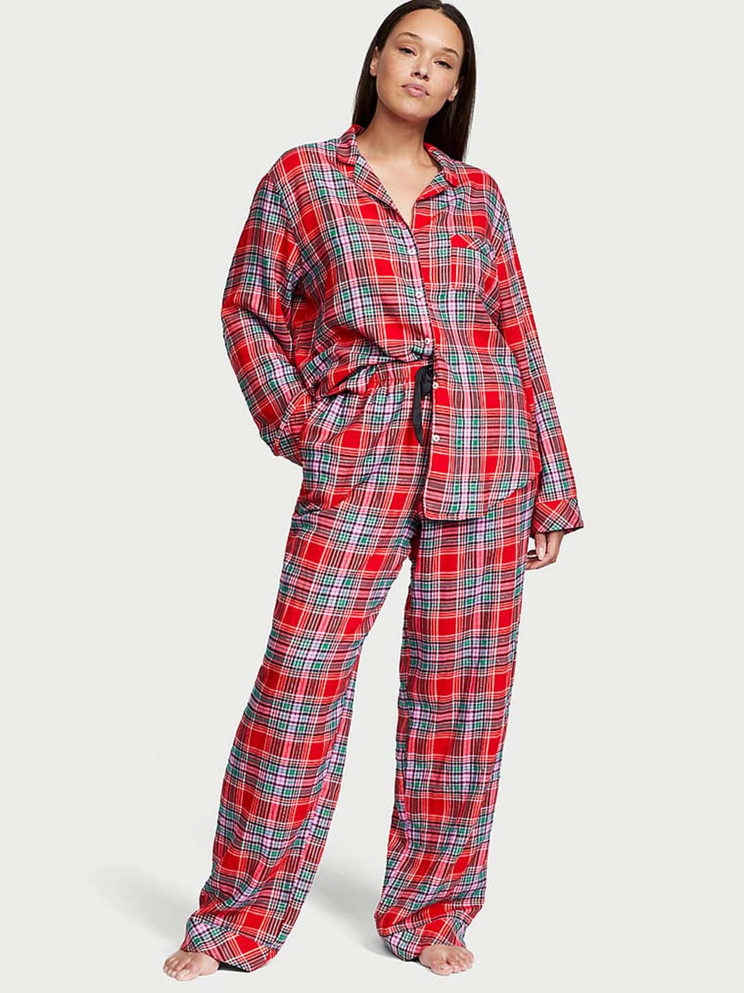 

Victoria's Secret Women Printed Checked Night suit, Red