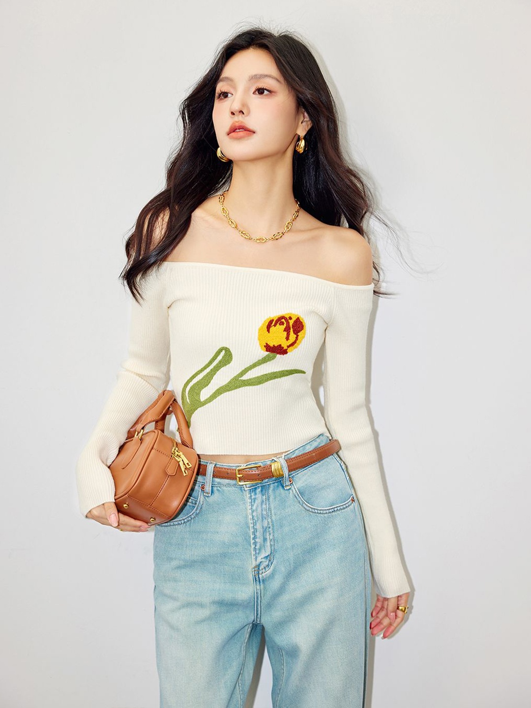 

JC Collection Women Striped Pullover, White