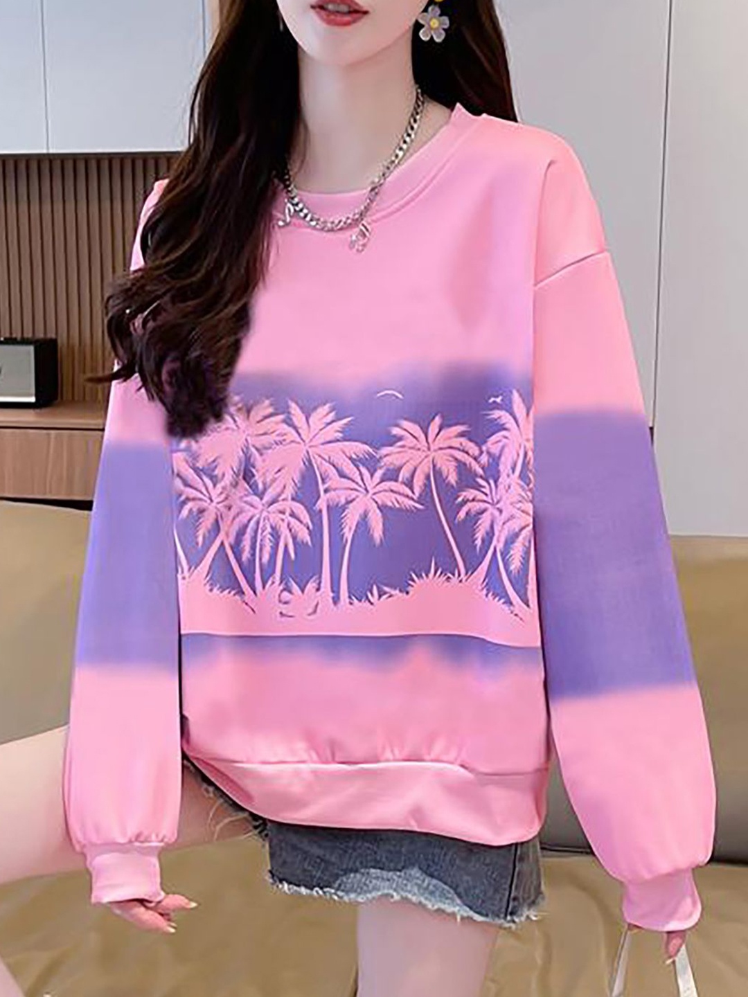 

JC Mode Women Printed Sweatshirt, Pink