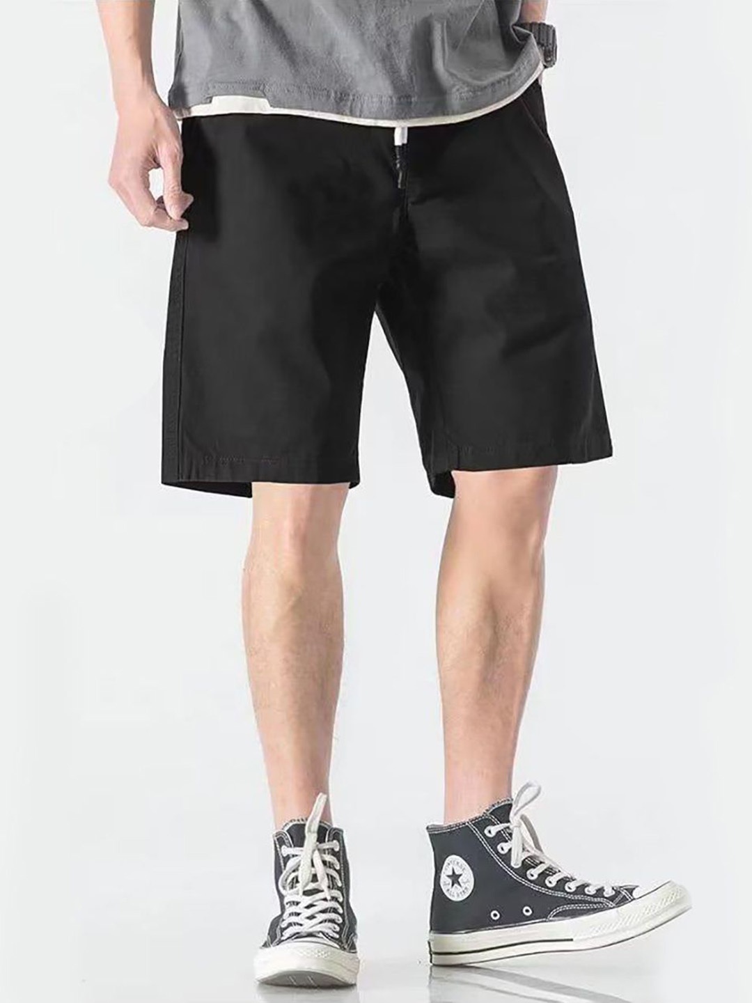 

StyleCast x Revolte Men Regular Fit Mid-Rise Shorts, Black