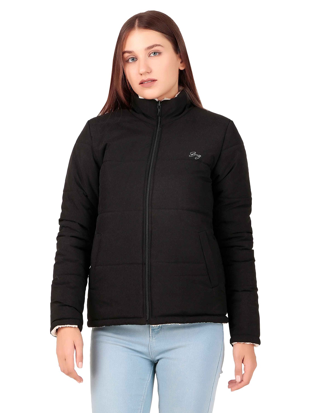 

Brazo Women Reversible Quilted Jacket, Black