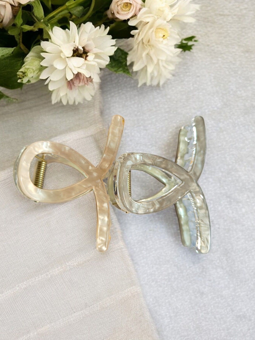 

CHRONEX Women Set of 2 Claw Clip, Gold