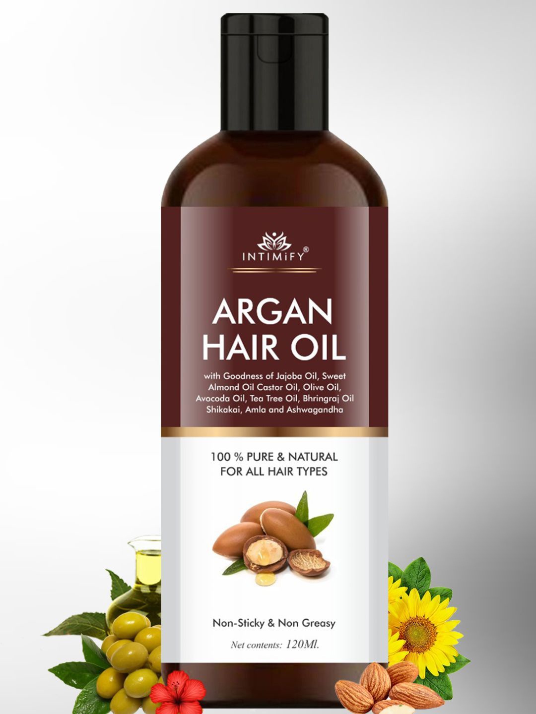 

INTIMIFY Damage Protection Argan Hair Oil-120 ml, Transparent