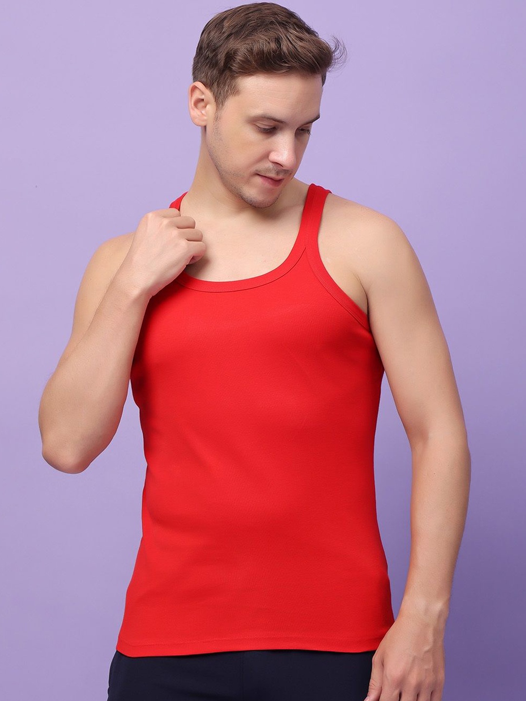 

Friskers Pure Cotton Gym Vests300824CA-03, Red